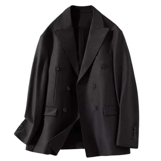 Xinghelai British style double-breasted suit men's suit business casual formal wear groom wedding suit four-piece suit suit + shirt + trousers + black tie XL