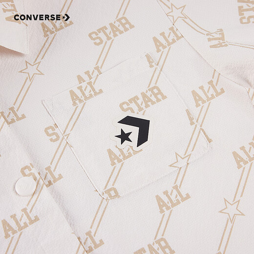 Converse children's clothing girls All Star shirt spring and autumn new full-print comfortable children's long-sleeved shirt classic white 110/52 recommended height 98-104cm