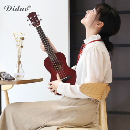 蒂·朵（Diduo）尤克里里小吉他初学者入门乌克丽丽学生儿童女23寸小乐器优克 23寸包边红丙（送） 23英寸