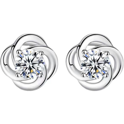 CEENIU Fat Donglai's same style pt950 platinum ear stud earrings exquisite moissanite diamond niche fashion 18Kl platinum earrings Pt950 platinum snowflake ear studs