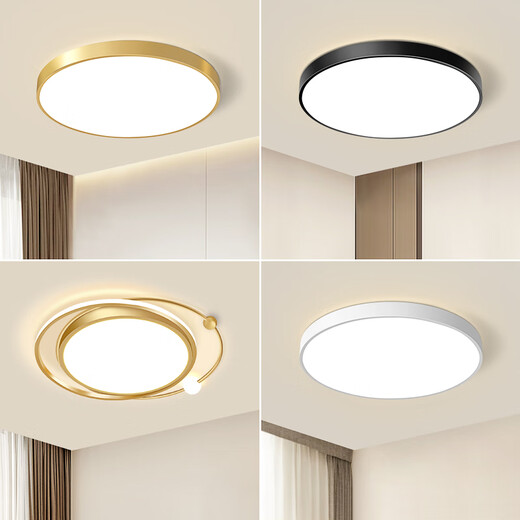 Micro led ceiling lamp living room stair lamp master bedroom lamp balcony aisle corridor modern simple atmosphere black round 30 cm white light - 24 watts