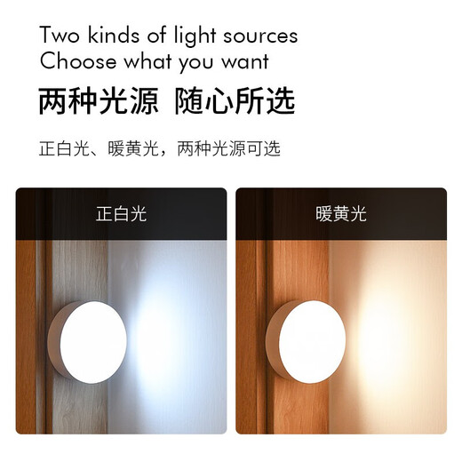 Yidian rechargeable night light bedroom bedside lamp wall lamp night light baby feeding lamp USB charging button energy-saving led Hui three-color adjustment single