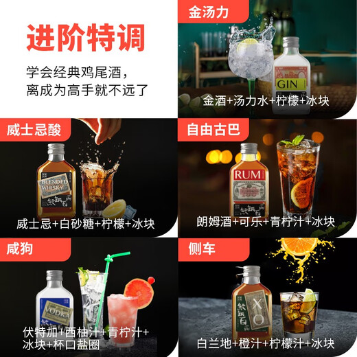 纹银百两5种口味洋酒调配型威士忌+XO白兰地+伏特加+金酒+朗姆酒组合40度 威士忌1瓶