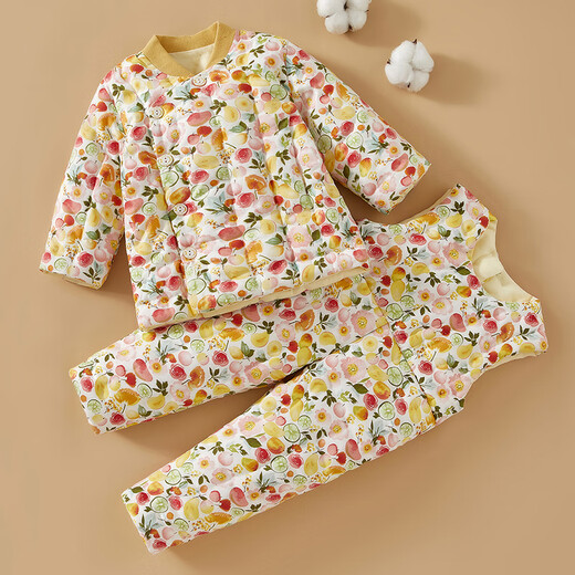 Mianguduo baby pure cotton handmade cotton jacket and cotton pants baby winter thickened cotton coat children's overalls suit winter liner Impression Bunny 80 yards (suitable for 6-12 months)
