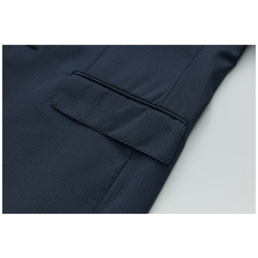 【堡家】半麻衬西服套装上衣商务男士纯羊毛西服外套职业毛料西装 蓝色 常规 W31配套西裤 腰围84厘米