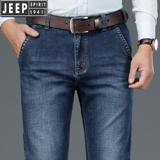 Jeep (Jeep) Jeans Herren loser gerade 2025 Frühlings- und Herbst-Business-Männerhosen Jugendhosen Langer Hosen Sommer 6913-1# [Black Grey] 31
