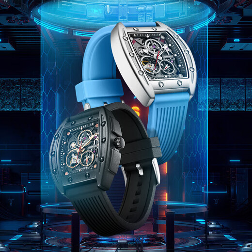 Mark Waffe (FAIRWHALE) Trailblazer Series Watch Men's Hollow Full Automatic Mechanical Watch Men's Watch Fashion Student Sports Luminous National Watch Men [Swiss Quality] FW6180 Full Black