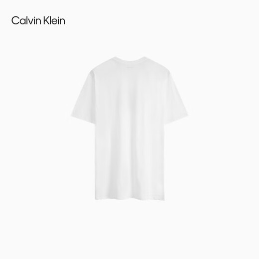 Calvin Klein Jeans Sommer Herrener Streifenbrief Druck bequemer Baumwollrunde Hals Kurzarm T-Shirt 40mc828 Yaa-Moonlight White M.