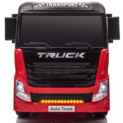 BeRica truck container extra large 8-wheel children's electric car remote control can sit on a child's baby four-wheel drive toy truck top with red + four-wheel drive soft leather seat + remote control + container