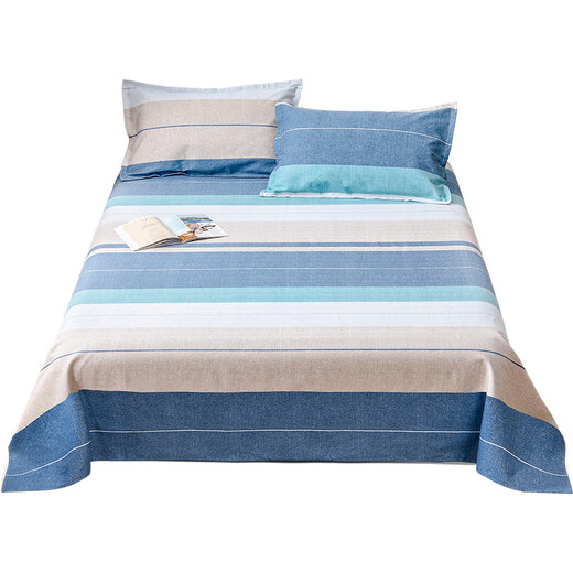 Baijia Hao Cotton Old Coarse Sheet Single Piece Double 1.5 Meter 100 Cotton Single Student Dormitory Sheet Cute Cow-Gray (Encrypted Cotton Coarse Cloth) Moisture Absorbent 1.8 Bed 250*230 Sheet (No Pillowcase)