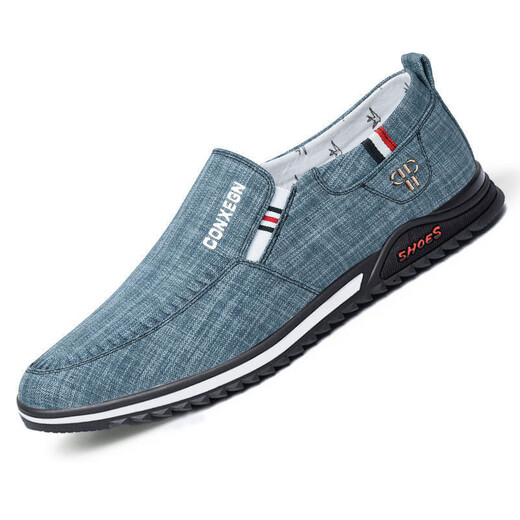 Rote und grüne jahrhunderte alte Peking-Stoffschuhe Männer modische und vielseitige atmungsaktive Leinwandschuhe Ein-Schritt faule Schuhe Herren lässige Fahren Schuhe Ty-S3 Blue 42