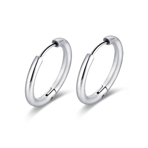 Lnieer medical titanium steel earrings plain hoop earrings for women, light luxury and high-end titanium alloy earrings, ear bone nails, ear piercing earrings for men, suitable for earlobes, 14mm medical titanium steel earrings