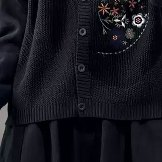 Zimu cotton and linen autumn clothing, women's retro literary style embroidered round neck knitted cardigan, temperament, versatile and slim jacket 9926 beige, one size fits all (recommended 95-140 Jin Jin equals 0.5 kg)