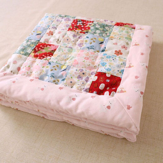 Abay baby pure cotton Baijia quilt handmade patchwork spring and summer kindergarten baby cotton quilt four seasons style Baifu quilt Jixiang blue (removable quilt-autumn and winter style) 120*150