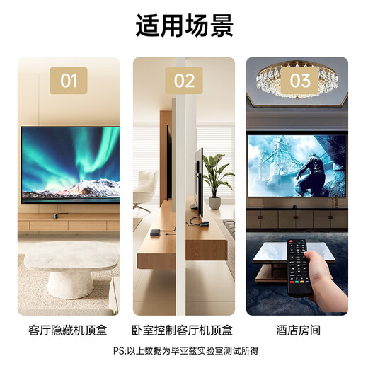 毕亚兹 机顶盒通用IR红外线电信IPTV网络盒子遥控器延长线USB口酒店宾馆KTV接收延长器 带指示灯2米