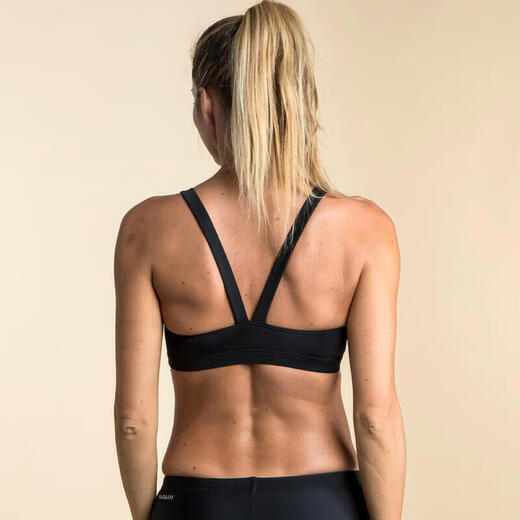 Decathlon swimsuit women's slim bikini hot spring black top XS80-90Jin [Jin equals 0.5 kg] 2379598