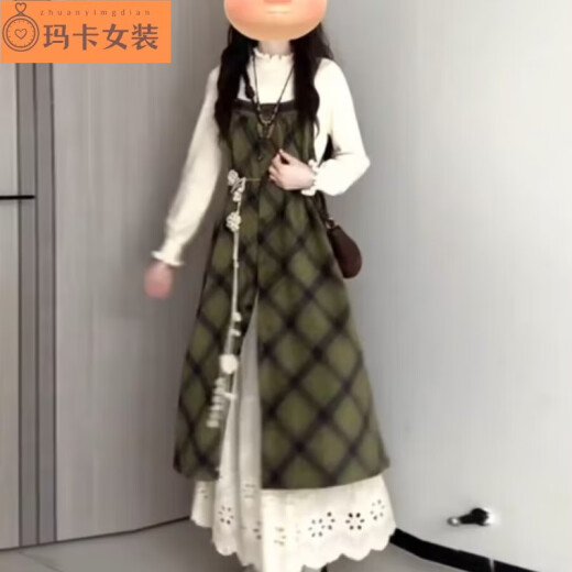 智兜兜秋冬连衣裙子女装冬季新款韩版温柔风穿搭女套装日系减龄甜美气质 9896马甲上衣+裙子 S