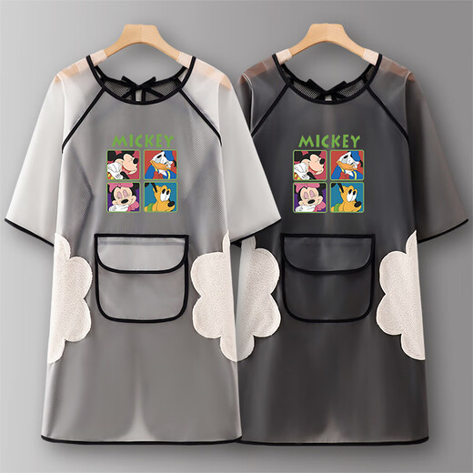Gemengtong TPU-Schürze wasserdichte und öldicht super schöne Kleidung für Frauenküche und Hausgebrauch 2025 Neues Männer-Logo-Druck weißer neues Vier-Frame-Taschen-Taschen-SJ702-1 Meter lang 1 Stück