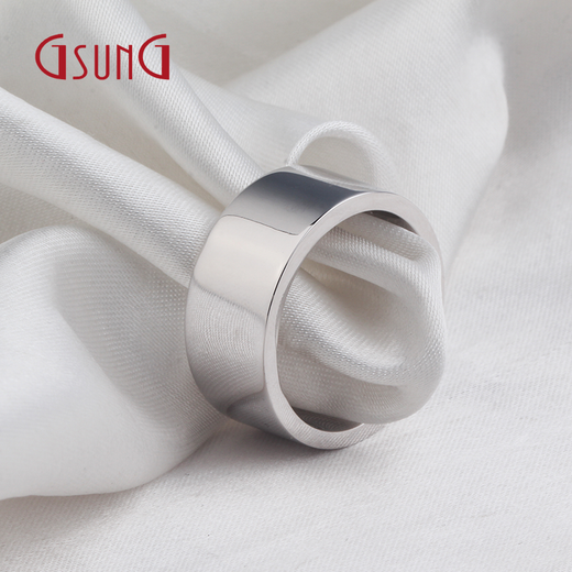 GsunG platinum PT950 men's and women's large wide ring men's simple large ring about 10 grams customized contact customer service
