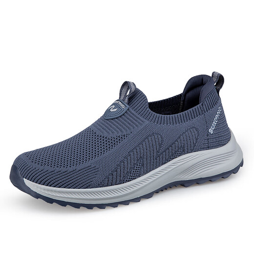 
Step fast foot and legitimate elderly shoes in autumn, one foot pedal for men's mesh breathable middle-aged and elderly comfortable father's walking leisure walking shoes Mist blue D6605 men's NI 40 sports shoes standard code