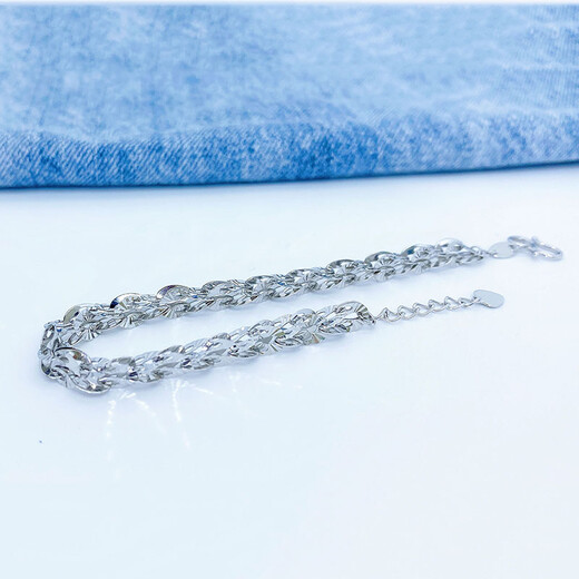 Cuibaofu high-end very shiny platinum pt950 phoenix tail bracelet fashionable real gold platinum bracelet women's platinum about 6.43 grams 4.8mm thick 18cm long plus tail chain