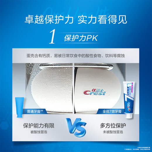 佳洁士（CREST）全优7效含氟牙膏7效合1防蛀固齿长效清新口气家庭家用囤货 【强健牙釉质】120g