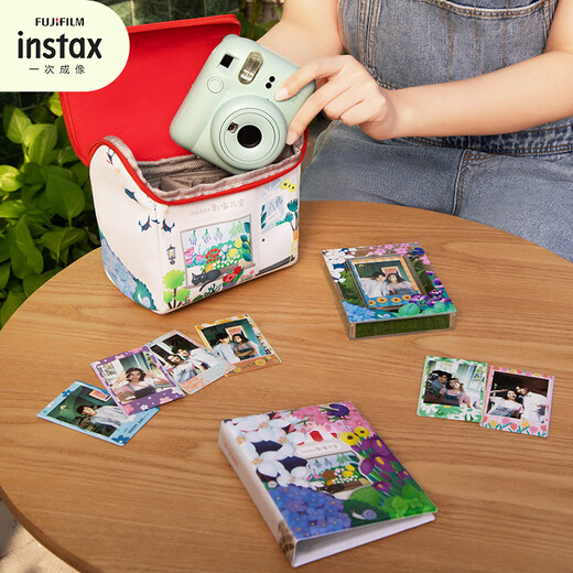 Fuji Instax Polaroid single-time imaging camera mini12 (mini11 upgraded model) Asakura pink photo paper battery set
