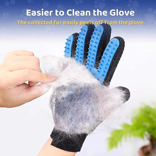 Pet Chila Cat Gloves Dog Hair Comb Dog Hair Removal Comb Pet Cleaning Supplies to Remove Floating Hair Cat Hair Cleaner 266 Nails Export Quality Blue Right Hand