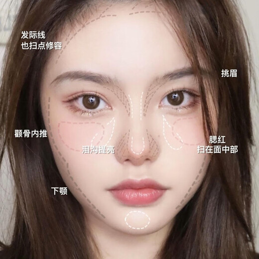 臻羞腮红高光修容一体盘膏三色哑光提亮鼻影阴影新手学生党通用眼影盘 【高光腮红】10.5g