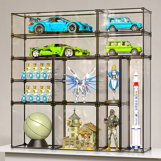 DAMIC figure display box acrylic transparent storage multi-layer lattice cabinet free combination model cabinet customization AIXIEZHE series 30*20*30