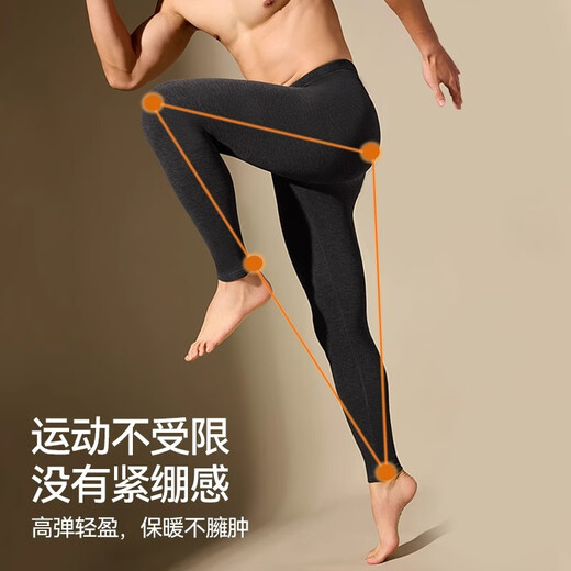 Modal Class A Cashmere Warm Pants Men's Heated Underwear Autumn and Winter Goose Velvet Thin Velvet Underwear Thick Line Pants Bottoming Wool Pants