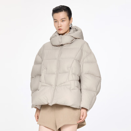 JNBY/江南布衣秋冬羽绒服女立体设计宽松立领长袖5O0C13660 285/米卡其 L