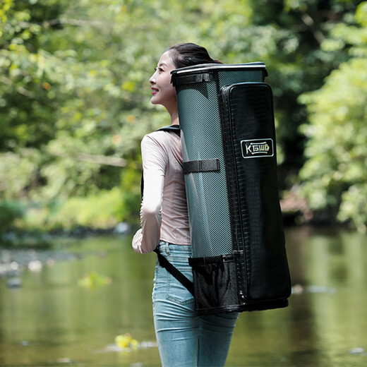 Empty hook enlightenment hard shell chair bag, lightweight three-dimensional fishing chair storage backpack, waterproof and easy to clean fishing gear bag, hard shell fully folding chair bag