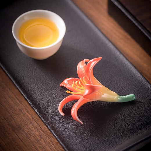 Miaolian Tianxiang Chinese-style handmade Dehua ceramic tea clip holder for pot and pen holder tea room desktop decoration pen holder tea ceremony accessories A06-095A Forget-worn grass tea clip holder