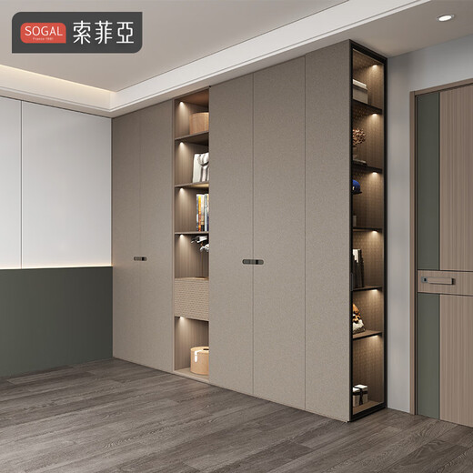 Sophia Wardrobe Bedroom Furniture Integrated Wardrobe Cabinets Swing Door Wardrobe Bedside Table Combination Cloakroom Whole House Customized Customized Gold