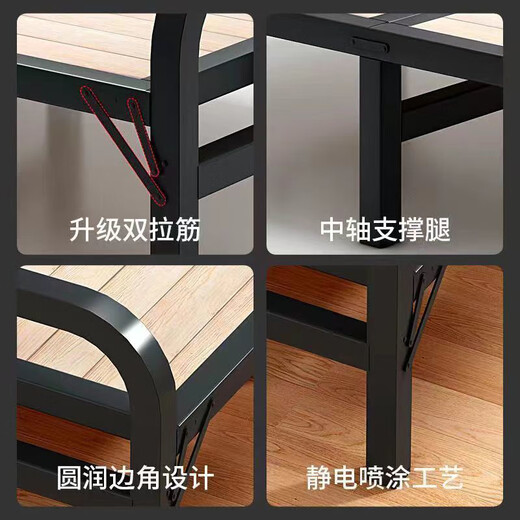 L/s sábanas plegables para la cama para el almuerzo en el hogar. Doble camisa de madera maciza Campo de cama de cama simple acompañante Campo silencioso de madera maciza reforzada 1.5*2 metros BGC866