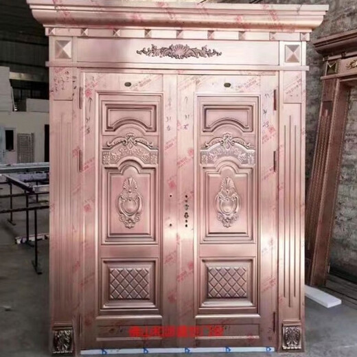 维诺亚304罗马柱仿钢门 门双开  农村自建房别墅大门入户门 304#烤漆工艺仿铜门每平方米价格