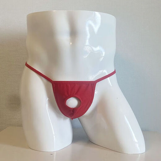 Men's sexy underwear with JJ exposed in the middle, no need to take off thong T-pants for men, gay men's underwear, black