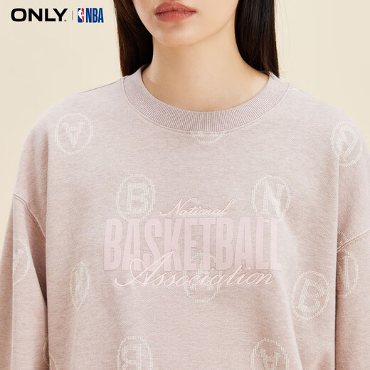 ONLY秋冬NBA联名款字母刺绣宽松卫衣女|12349S024 C15 粉色花纱SHADOW GRAY XL 175/92A