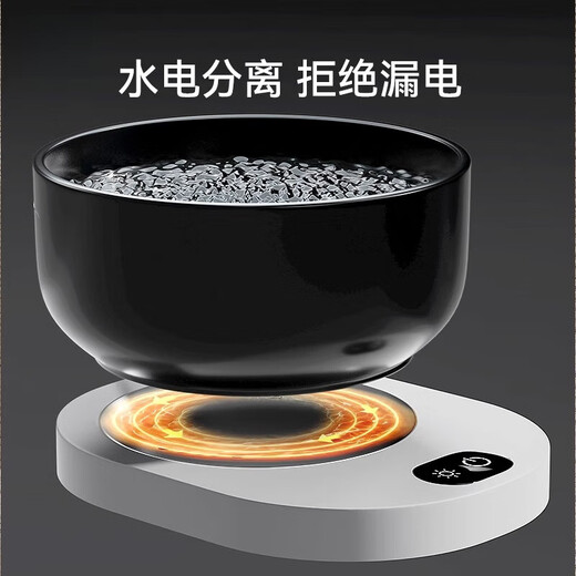 欧曼丽莎恒温猫咪饮水机宠物加热水碗陶瓷酸奶机喝水自动冬季喝水喂水器 【380ml】釉黑陶瓷碗+一档恒温垫