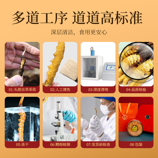 
Tongfu Cordyceps sinensis 2-3 roots/g 20g About 50 roots gift boxes, nourishing nutritional supplements, gifts for elders