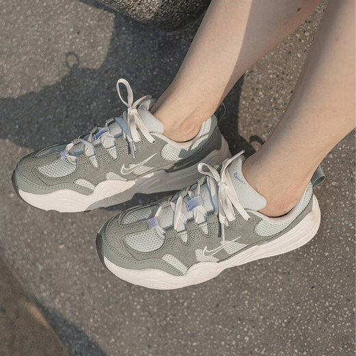 耐克（NIKE）女鞋2025夏季TECHHERA运动鞋时尚潮流复古老爹鞋透气跑步休闲鞋 DR9761-001灰白绿 35.5