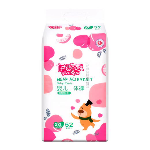 Iku Bear baby diapers are skin-friendly, hip-protecting, skin-care, ultra-thin baby diapers, soft and comfortable, growing pants, one-piece toddler pants, pull-up pants, L size, 60 pieces, small underwear, 1 pack