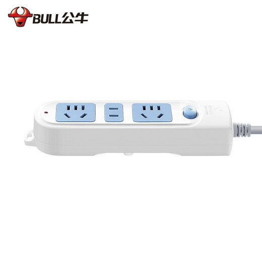 Bull (BULL) socket new national standard two-position master control switch 2-position dormitory socket plug-in strip strip strip plug-in strip strip GN-612 3-position master control-5 meters