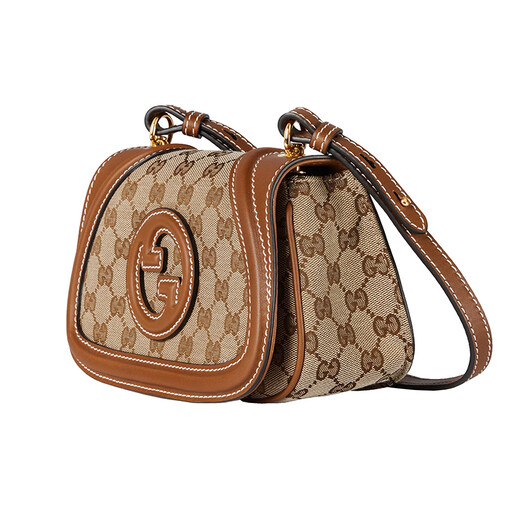 古驰（GUCCI）女士迷你棕色特制帆布磁扣闭合单肩包 815700HAAKG9755 21.5x11x8cm