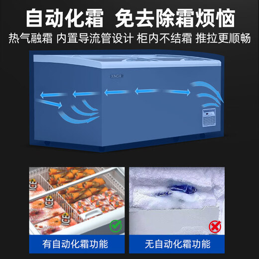 
Xingxing (XINGX) display cabinet refrigerated fresh storage cabinet fully refrigerated freezer commercial supermarket store ice cream fresh meat seafood horizontal combination cabinet [deepening model/front and rear sliding door] level 2 energy efficiency 1.9M丨Automatic frost丨719YQA-E