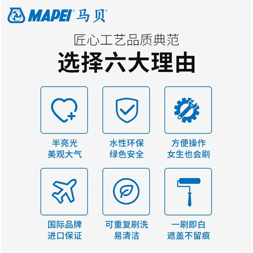 Mapei Mabei Satin Farbe 6621 Wasserbasis Holzfarbe Change Farbe Renovierte selbststörende Tür alte Garderobe Farbe Change Lack Gletscher Farbe 80723p
