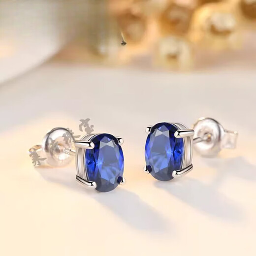 DL 1998 Fat Donglai same style tanzanite earrings sapphire earrings for women Japanese and Korean fashion color treasures