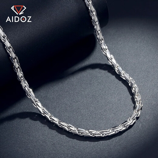 Aido Diamond PT950 Platinum Necklace Men's Real Platinum Solid Rope Chain Thick Plain Chain Weight 25.18g Length 50cm Approximately 2.2mm Thick M Buckle