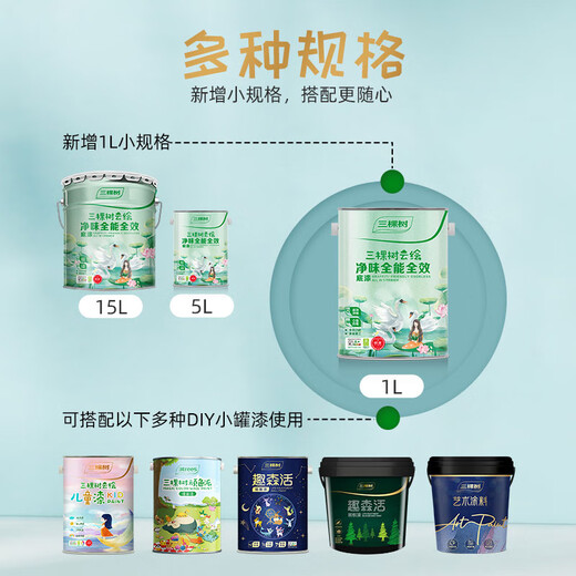 Sanke Tree Paint (SKSHU) Wolken bemalte Geschmack Vollwirkung Primer sieben ohne Additive hohe Adhäsion Anti-Mildew-Anti-Alkal-Aroma-Wandfarbe Primer Full Effect Primer 1L*1 Stück